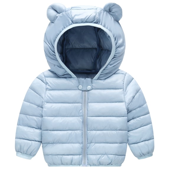 Kogui Kids Coats Kids Boy's Winter Coat Fleece Lined Waterproof Jacket Puffy Coat Thick Hooded Down Outdoor Coats 5T 6T (Light Blue,5-6 Years)