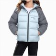 thumbnail image 1 of Kogui Kids Colorblock Puffer Jacket Hooded Zip-Up Warm Winter Coat with Raglan Sleeves Boys Girls 5T 6T (Light Blue,5-6 Years), 1 of 8