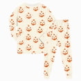 thumbnail image 1 of Kogui Kids Halloween Pajamas Long Sleeve Cute Print Stretch 2-Piece Sleepwear Set Pjs Size 8-9 (Beige,8-9 Years), 1 of 9