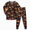 thumbnail image 1 of Kogui Kids Halloween Pajamas Long Sleeve Witch Pumpkin Print Stretch 2-Piece Sleepwear Set Pjs Size 8-9 (Black,8-9 Years), 1 of 9