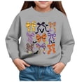 thumbnail image 1 of Kogui Kids Halloween Party Sweatshirt, Cute Graphic Printed Long Sleeve Shirt, Seasonal Holiday Gift Outfit For Girls (Grey, 6-7 Years), 1 of 4