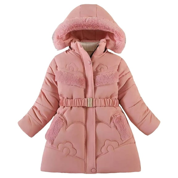 Kogui Kids Heated Coat Baby Girls Winter Jackets Infant Boys Coats Fashion Zipper Hooded Outwerwear Clothes Baby Outddor Cute Plush Puffer Outerwear for Baby Girls 3T 4T (Pink,3-4 Years)