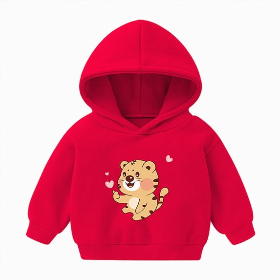 Kogui Kids Hoodies Boy Kids Sweatshirt Boys Hooded Pullover Hoodies 5T 6T (Red,5-6 Years)