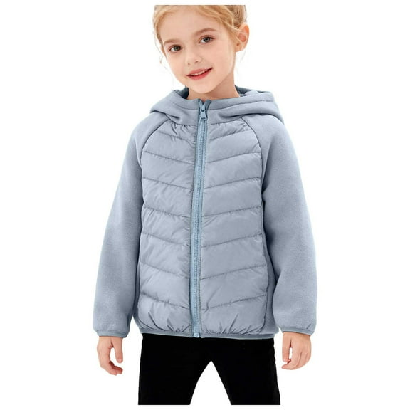 Kogui Kids Jacket Boys Winter Coat Heavyweight Water Resistant Fleece Lined Insulated Quilted Boys Puffer Jacket Size 7-8 (Light Blue,7-8 Years)