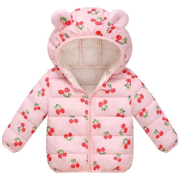 Kogui Kids Jacket Toddler Boys Down Jacket Collar Hood Thick Warm Winter Snowsuit Coat 12 18 Months (Pink,12-18 Months)