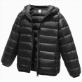 thumbnail image 1 of Kogui Kids Packable Puffer Jacket Lightweight Hooded Zip-Up Warm Winter Coat 5T 6T (Black,5-6 Years), 1 of 9