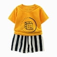thumbnail image 1 of Kogui Kids Playwear Outfits Kid Toddler Boy Clothes Short Sleeve Shirt and Shorts Summer Clothing Set 5T 6T (Yellow,5-6 Years), 1 of 3