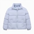 thumbnail image 1 of Kogui Kids Puffer Jacket Stand Collar Zip-Up Warm Winter Coat Lightweight Outerwear for Boys Girls Size 11-12 (Blue,11-12 Years), 1 of 9