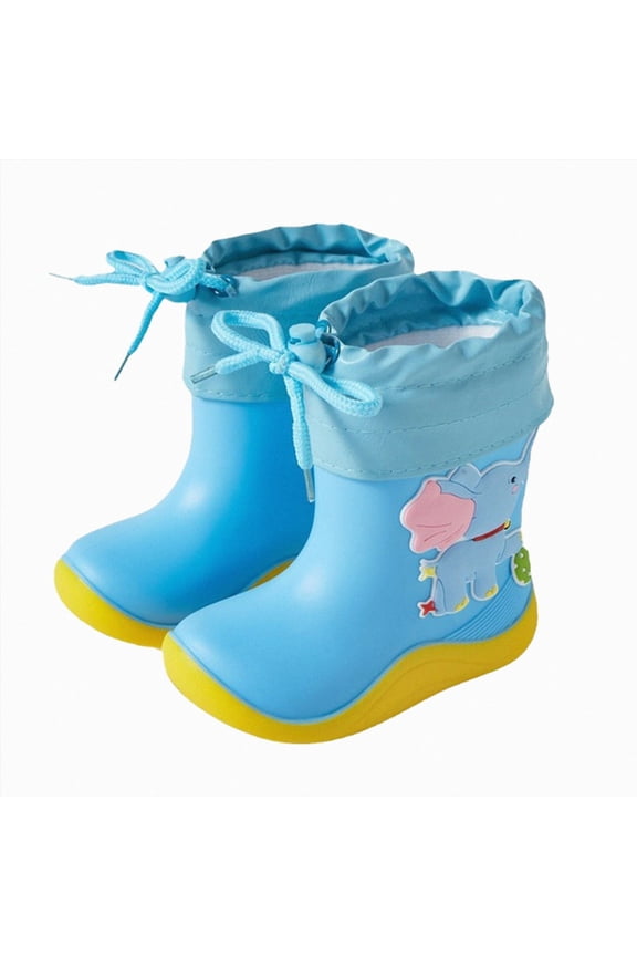 Kogui Kids Rain Boots Rain Boots for Girls Waterproof Lightweight Kids Toddler Rainboots Boys Easy On Handles Non-Slip Sole Shoes (Light Blue,9.5C - 10C)