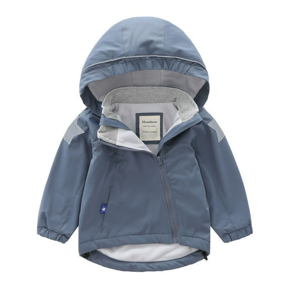 Kogui Kids Raincoats for Boys Toddler Hooded Jacket Cartoon Zip Coat Little Girls Boys Jacket Thin Fashion for Spring Autumn Size 4T 5T (Grey,4-5 Years)