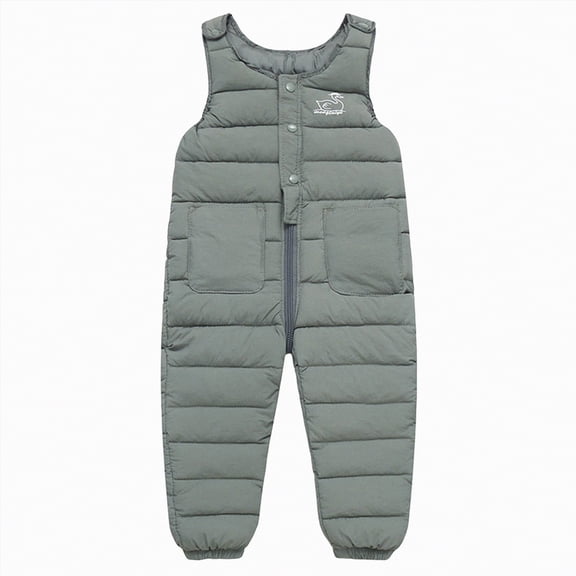 Kogui Kids Snow Bibs for Girls Baby Toddler Unisex Winter Snow Pants Down Puffer Warm Overall Windproof Fleece Lined 12 18 Months (Light Green,12-18 Months)