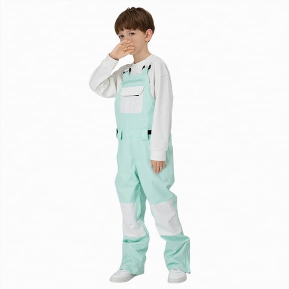 Kogui Kids Snow Pants Boys Boys Girls Unisex Classic Ski & Snow Bib Overall Winter Snowsuit Water-Resistant Windproof Outdoor Rain Bib Size 10-12 (Mint Green,10-12 Years)
