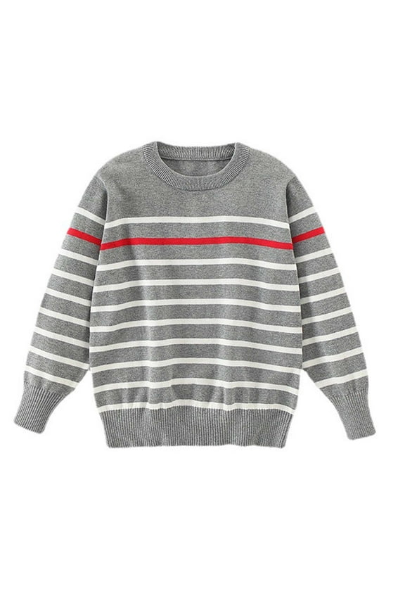 Kids Sweater Boy Boys Long Sleeve Sweater Kids Fashion Crewneck Knit Pullover Fall Clothes Size 10-11 Years (Grey,10-11 Years)