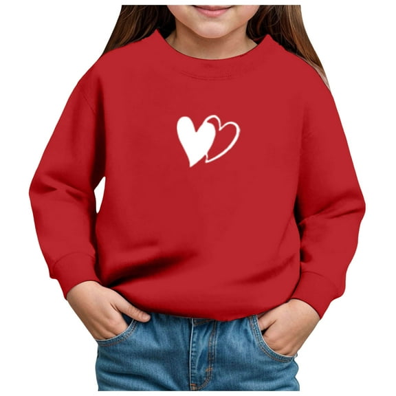 Kogui Kids Sweatshirt Girls Toddler Girls Sweatshirts Crewneck Long Sleeve T Shirts Kids Pullover Tops Size 5T 6T (Red,5-6 Years)