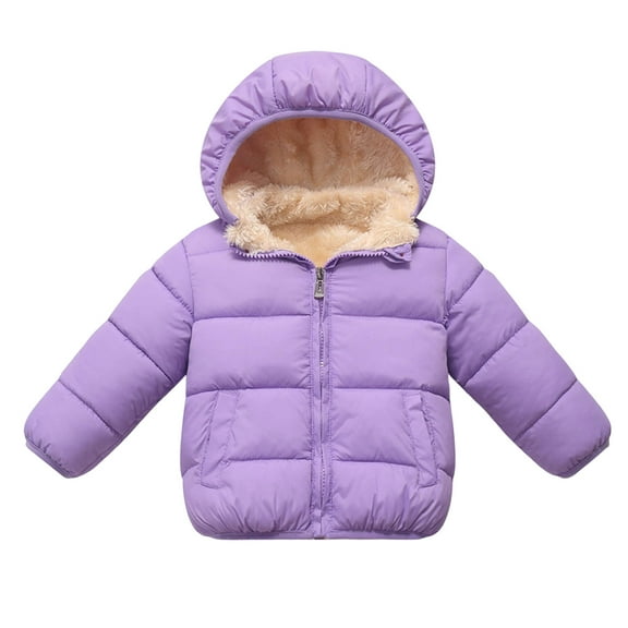 Kogui Kids Winter Jacket Toddler Winter Down Jackets, Baby Boy Girl Lightweight Padded Puffer Jacket Coat Kids Packable Windproof Outerwear 12 18 Months (Purple,12-18 Months)