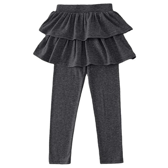 Kogui Leggings for Girls Baby Toddler and Little Girls Ruffles Buttocks Leggings Solid Color Pants Size 4T 5T (GY1,4-5 Years)
