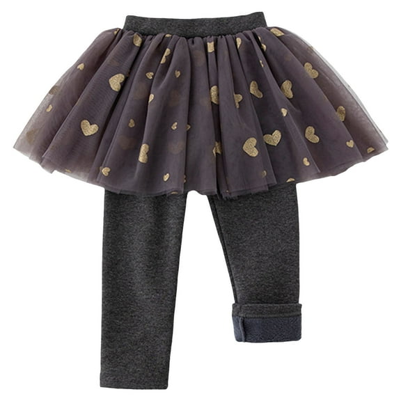 Kogui Leggings for Girls Girls School Uniform Pants Leggings with Skirts Stretch Warm Legging Size 9-10 (Dark Gray,9-10 Years)