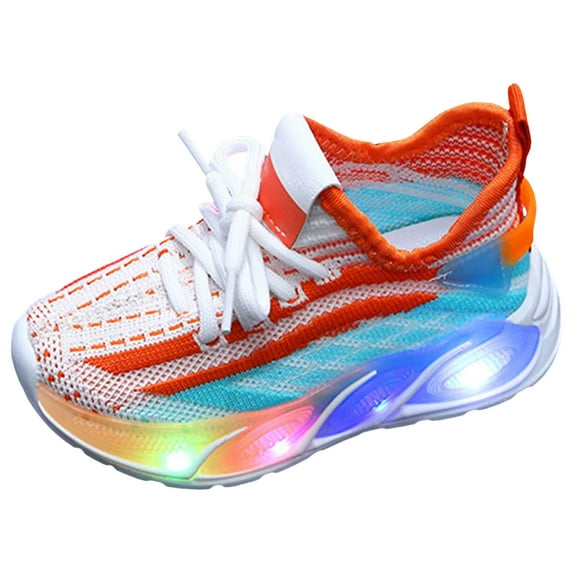 Kogui Light Up Shoes Toddler Toddler Shoes Boys Shoes Walking Sneakers Running Shoe Breathable FlexibleSize 6 (Orange,Toddler 6)