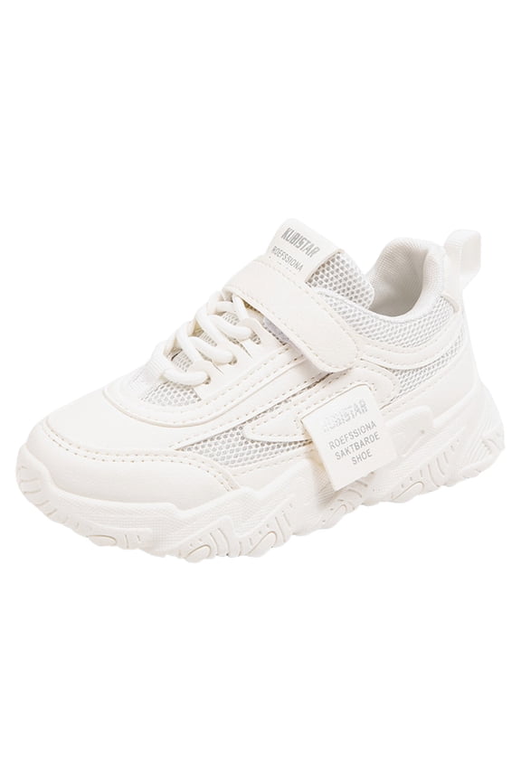 Little Girl & Big Girl Low Platform Court Sneaker (White,11)