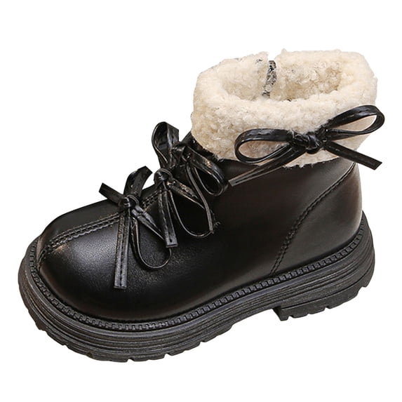 Kogui Little Girl Boots Toddler Kids Boots Toddler Girl Boots Combat Ankle Boots Side Zipper Size 9.5 (Black,Toddler 9.5)