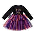 thumbnail image 1 of Kogui Little Girl Halloween Witch Applique Dress Sleeveless Shiny Tutu Skirt Cosplay Party Outfit Toddler Princess Costume, Girls Tutu Skirt (Purple, 2-3 Years), 1 of 7