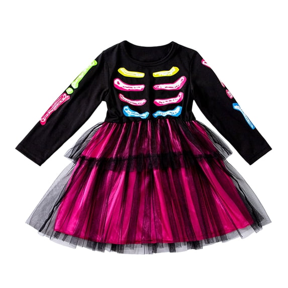 Kogui Little Girl Halloween Witch Applique Dress Sleeveless Shiny Tutu Skirt Cosplay Party Outfit Toddler Princess Costume, Girls Tutu Skirt (Red, 3-4 Years)