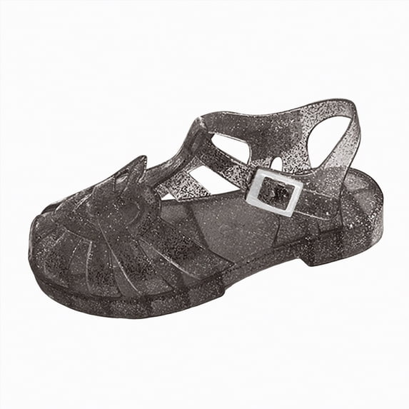 Kogui Little Girl Sandals Toddler Girls' Princess Shoes Jelly Sandals for Cosplay Dancing Shows Mary Janes Size 10 (Black,Toddler 10)