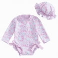 thumbnail image 1 of Kogui Long Sleeve Swimsuits for Girls Baby Girl Swimsuit Long Sleeve One Piece Swimwear with Easy Zipper Infant Bathing Suit 12 18 Months (Purple,12-18 Months), 1 of 6