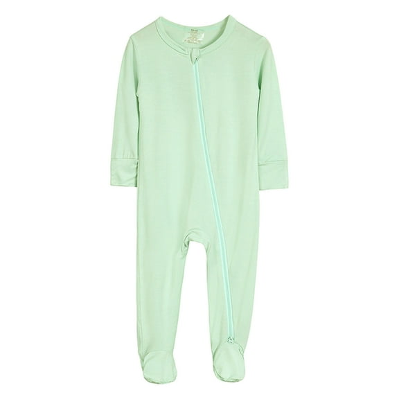 Kogui Baby Boy Clothes Baby Boy Long Sleeve Footed Romper Winter Outfits Boy Romper Zipper Jumpsuit 0 3 6 9 12 18 24 Months (Green,3-6 Months)