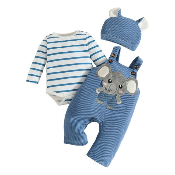 Kogui Newborn Baby Boy Clothes Set Newborn Outfit Baby Girl Going Home Outfit Ruffle Ribbed Romper Top Floral Pants Set Cute Clothes 0 3 6 9 12 18 24 Months 2T 3T (Sky Blue,0-3 Months)