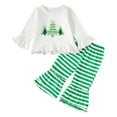 thumbnail image 1 of Kogui Newborn Christmas Outfit Girl Toddler Girl Clothes Baby Girl Winter Outfits Infant Clothing Top Denim Pant Jeans Set Cute Clothes for Girl 3 6 Months (Green,3-6 Months), 1 of 4