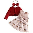 thumbnail image 1 of Kogui Newborn Christmas Outfit Girl Winter Newborn Baby Girl Fall Outfits Long Sleeve Floral Romper and Overall Suspender Skirt Sets Infant Girls Dress Clothes 3 6 Months (Pink,3-6 Months), 1 of 9