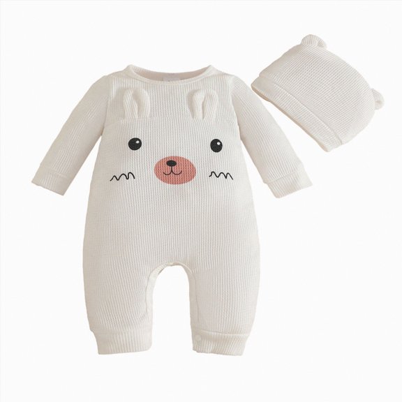 Kogui Newborn Clothes for Boys Baby Boy Girl Romper Long Sleeve Romper Clothes One-Piece Newborn Outfit Infant Striped Bodysuit Jumpsuit 0 3 6 9 12 18 24 Months (White,0-3 Months)