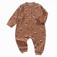 thumbnail image 1 of Kogui Newborn Clothes Neutral Newborn Baby Boy Clothes Print Romper Long Sleeve Jumpsuit And Hat Coming Home Outfit Infant Fall Clothes 0 3 6 9 12 18 24 Months (Brown,0-3 Months), 1 of 7