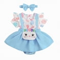 thumbnail image 1 of Kogui Newborn Girl Clothes Birthday Outfit - T-Shirt, Tutu Dress, Satin Sash - Gifts for Girls Birthday Party 0 3 6 9 12 18 24 Months (Sky Blue,6-9 Months), 1 of 7