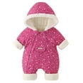 thumbnail image 1 of Kogui Newborn Girl Clothes Newborn Winter Romper Fleece Hooded Jumpsuit Snowsuit Warm Outfits Zipper Outwear for Infant 2T 3T (Hot Pink,2-3 Years), 1 of 7