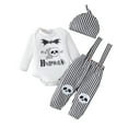 thumbnail image 1 of Kogui My Newborn Newborn Baby Boy Clothes Rib Knit Long Sleeve Romper Cute Suspender Pants Solid Infant Fall Winter Gentleman Outfit Size 9 12 Months (Light Gray,9-12 Months), 1 of 5