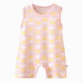 thumbnail image 1 of Kogui Newborn Romper Baby Boy Short Sleeve Newborn Infant Baby Boy Short Sleeve Button Down Romper One Piece Summer Romper Clothes 0 3 6 9 12 18 24 Months (Light Pink,0-6 Months), 1 of 4