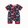 thumbnail image 1 of Kogui Newborn Romper Baby Boy Summer Outfit Baby Boy Romper Bodysuit One Piece Jumpsuit Summer 0 3 6 9 12 18 24 Months (Blue,12-18 Months), 1 of 8