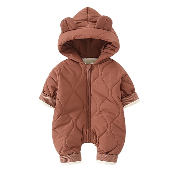 Kogui Newborn Snowsuit Baby Snowsuit Winter Clothes Infant Boy Girl Puffer Jacket Newborn One-Piece Coat with Hooded Size 0 3 Months (Red,0-3 Months)