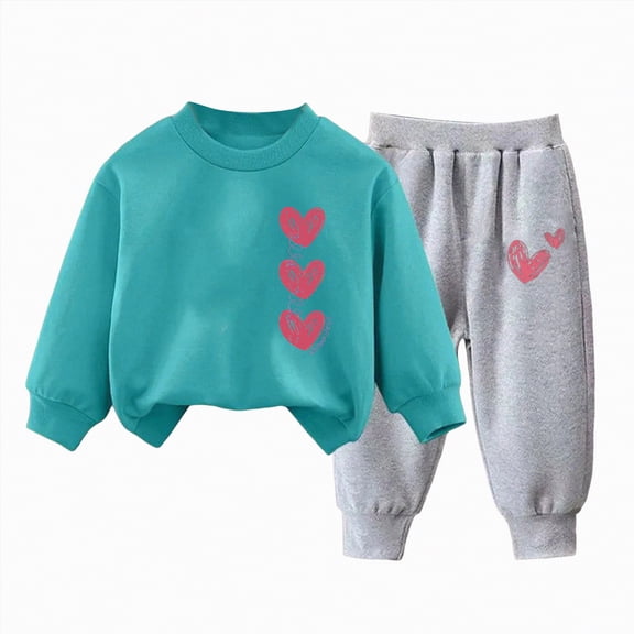 Kogui Outfit for Boys Winter Sweatshirt Tops Pants Long Sleeve Tee Shirt and Jogger Sweatpant Kids Clothes Size 9-10 (P,9-10 Years)