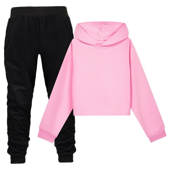 Kogui Outfits for Teen Girls Toddler Baby Girl Winter Long Sleeve Hoodie Sweatshirt Pants Outfit Clothes Sets Size 2T 3T (Pink,2-3 Years)