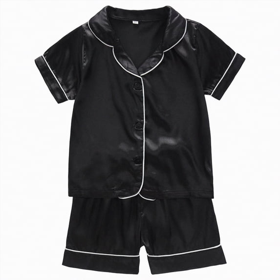 Kogui Pajamas for Toddler Boys Kids Sleepwear Pajamas Short Soft Cool Summer Viscose Pjs 2pcs Set 3T 4T (Black,3-4 Years)