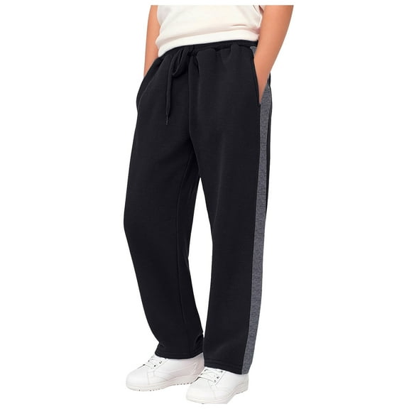 Kogui Pants for Boys Athletic Boys Athletic Sweatpants - Athletic Basic Jogger Pants for Boys Size 10-12 (Black,10-12 Years)