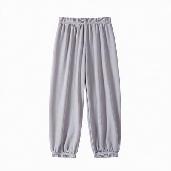 Kogui Pants for Boys Slim Cargo Pants for Boys, Wide-leg Elastic Waist Loose Long Pants Size 10-11 (Light Gray,10-11 Years)