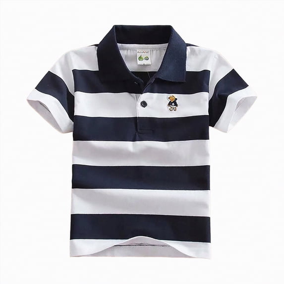 Kogui Polo Shirts for Boys Boys Polo Shirts Short Sleeve Striped Moisture Wicking Golf Shirts for Boys Youth Kids Size 9-10 (M,9-10 Years)
