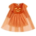 thumbnail image 1 of Kogui Pumpkin Sundress With Glitter Witch Cape Toddler Girls Halloween Cosplay Party Outfit Set (Orange, 6 Years), 1 of 8