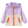 thumbnail image 1 of Kogui Rain Coats for Boys Toddler Kids Cute Graphic Windbreaker Jacket Boys Girls Zipper Lightweight Outwear Windproof Rainproof Hiking Coat Size 3T 4T (Purple,3-4 Years), 1 of 9