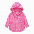 thumbnail image 1 of Kogui Rain Coats for Toddler Girls Toddler Girls Rainbow Print Jacket Hooded with Pocket Cotton Blend Windproof Kids Coat for Fall Sizes 2-9Y (Hot Pink,4-5 Years), 1 of 4
