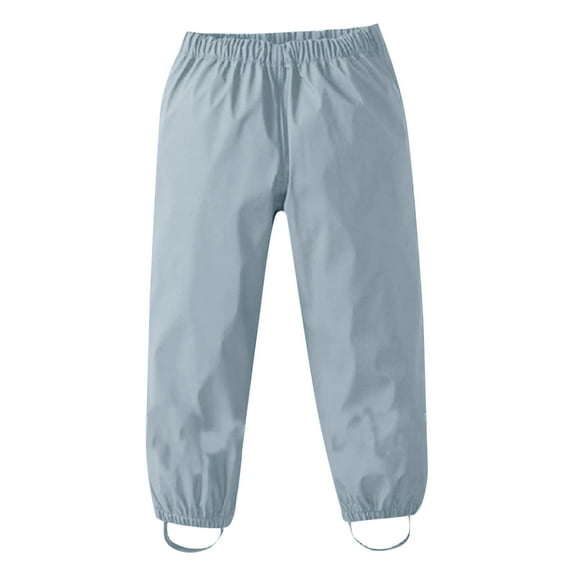 Kogui Rain Pants Kids Toddler Girls Boys Rain Pants Water Resistant Suspender Trousers Mud Dirt Proof Bib Pants Play Overalls Size 1T 2T (Grey,1-2 Years)